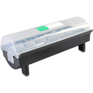Labeldispenser zwart/transparant – 25x25mm – excl. stickers