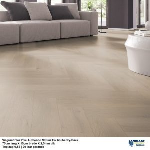 102m2 Visgraat Plak Pvc Natuur Eik 60-14 Dry-Back 35pak = €1695