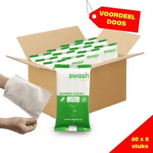 Swash Washandjes Parfumvrij Omdoos – 40 x 8 stuks – Voordeelverpakking!