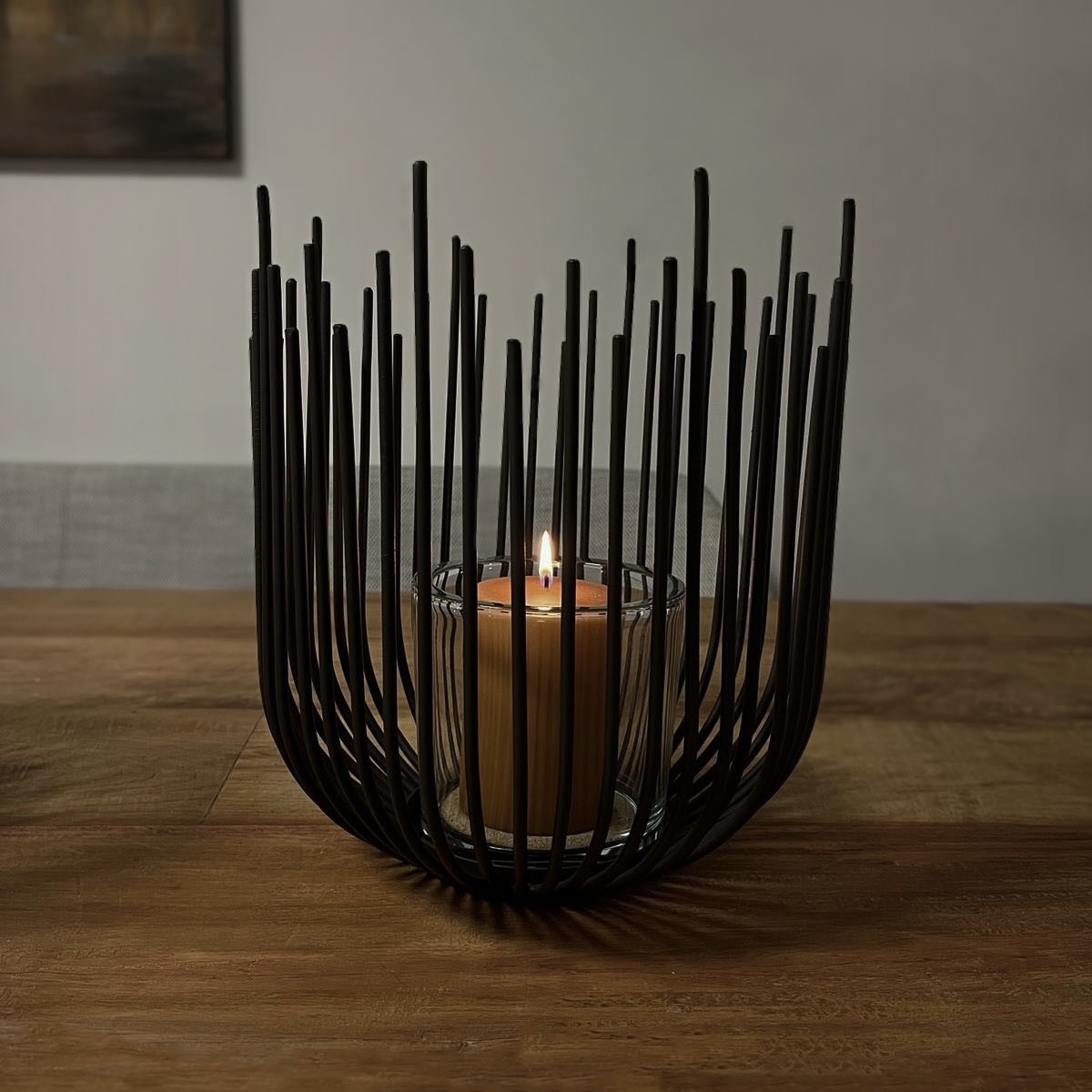 Metalen kaars/bloemen houder - Afbeelding 2