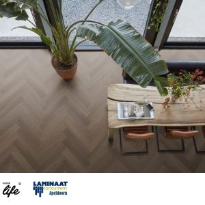 Visgraat Plak Pvc Fulham Heringbone Brown Oak 1615 Dry-Back