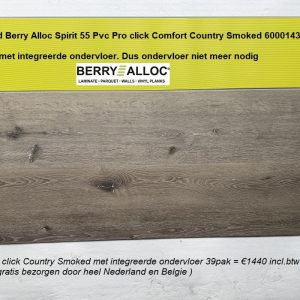 130m2 Pvc click Country Smoked met integreerde ondervloer = €2295