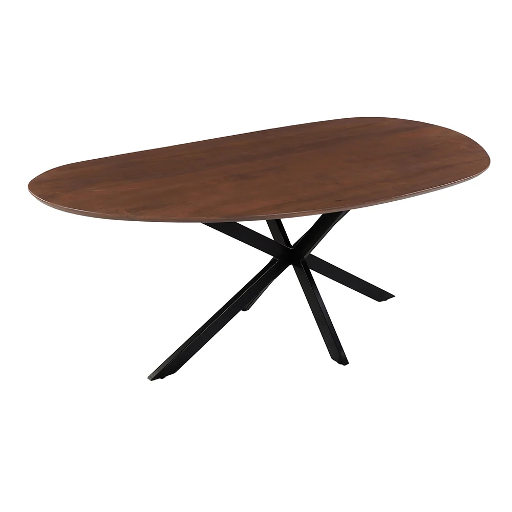 Mangohouten Eettafel Organisch Aislinn 180x90 cm Walnoot - Afbeelding 4