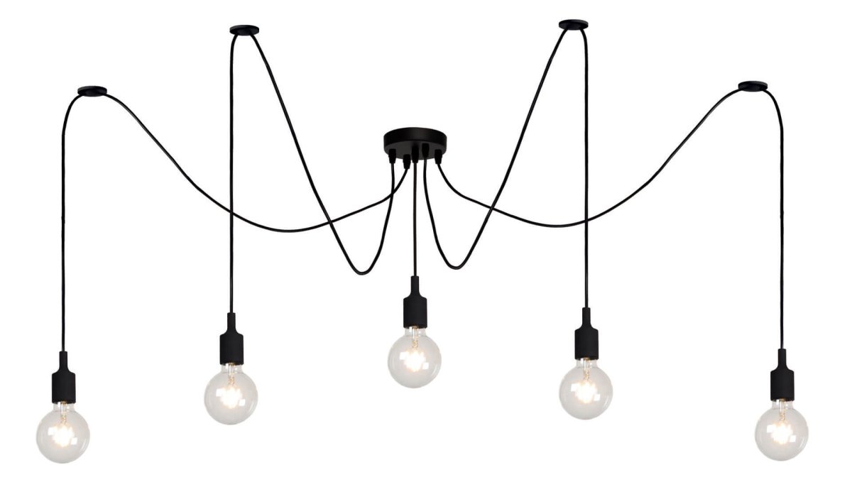 FIX MULTIPLE – Hanglamp – 5xE27 – Zwart - Afbeelding 2