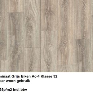 Laminaat Grijs Eiken AC-4 Klasse 32 Actie prijs €8,95p/m2