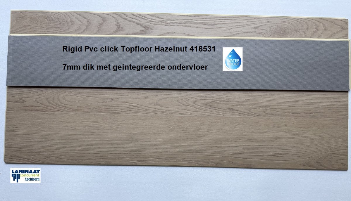 7mm dik Pvc click Hazelnut 416531 met integreerde ondervloer €34,95p/m2 - Afbeelding 5