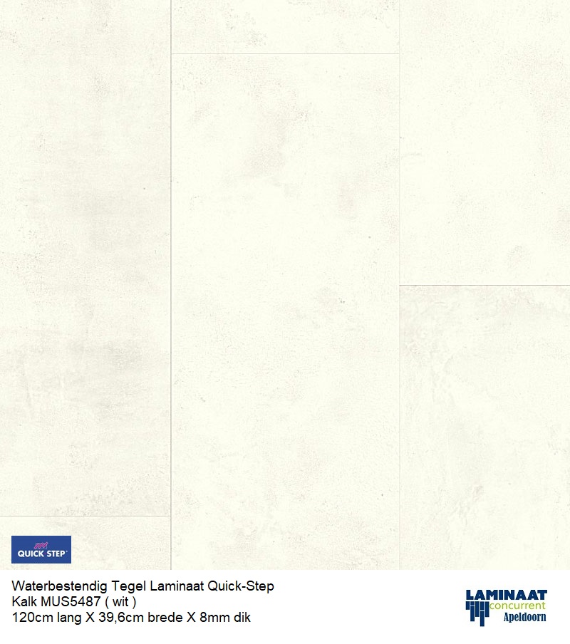 Waterbestendig Tegel Laminaat Muse Kalk Mus5487 wit - Afbeelding 8