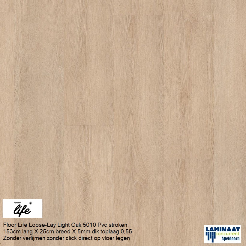 Floor Life Loose-Lay Light Oak 5010 Pvc stroken