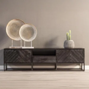 Mangohouten TV Meubel Kjeld 180 cm Zwart