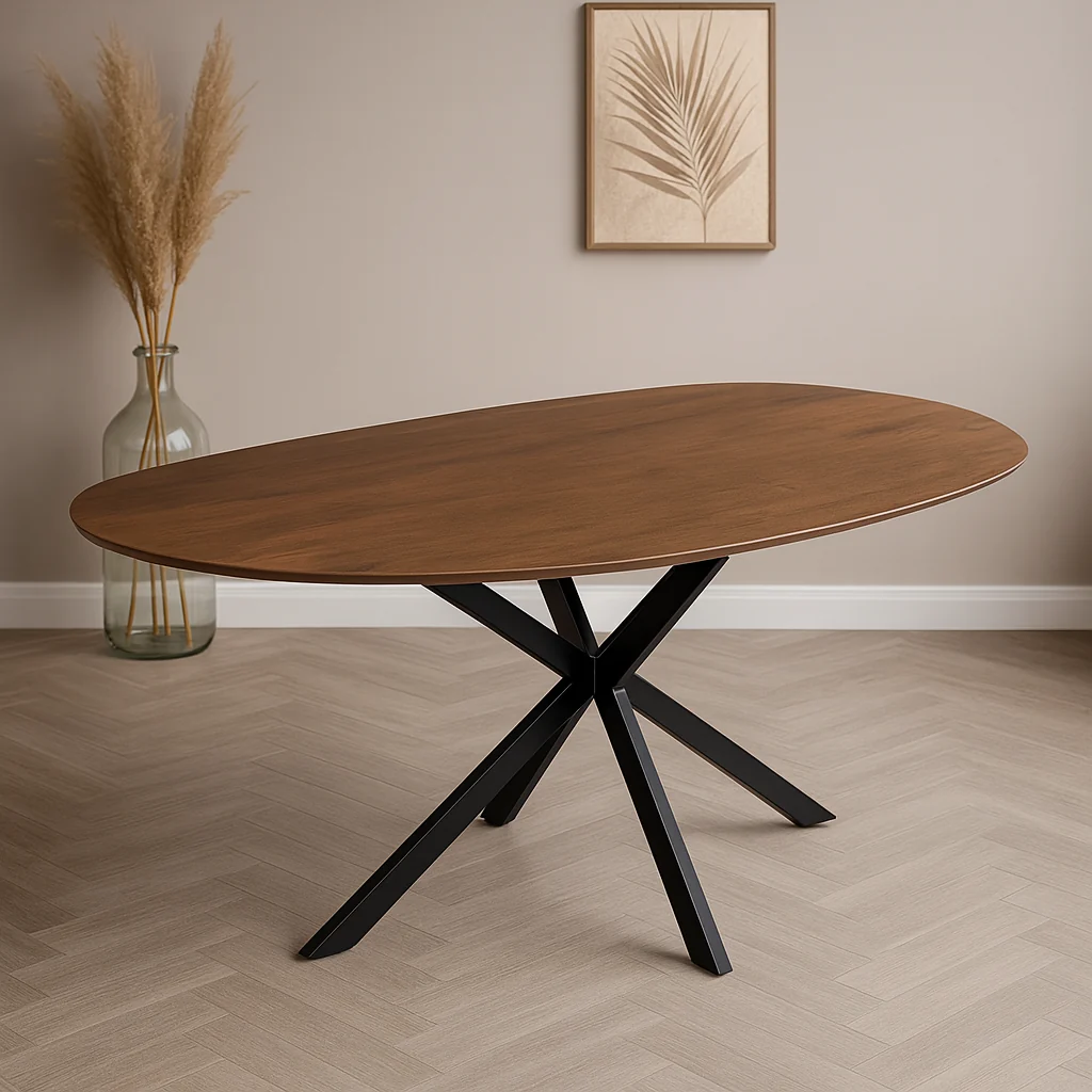 Mangohouten Eettafel Organisch Aislinn 180x90 cm Walnoot - Afbeelding 3