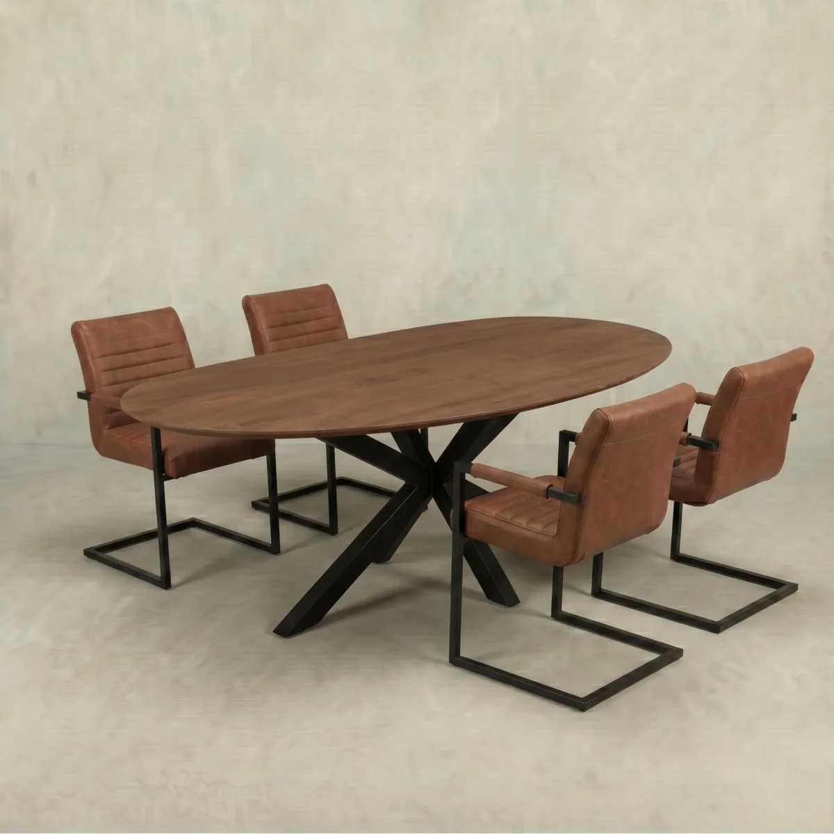 Mangohouten Eettafel Organisch Aislinn 180x90 cm Walnoot - Afbeelding 2