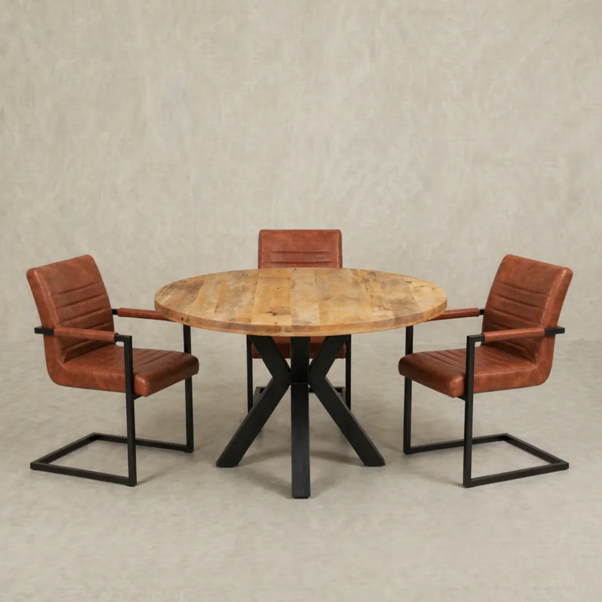 Mangohouten Eettafel Rond Tara 120 cm (5cm)