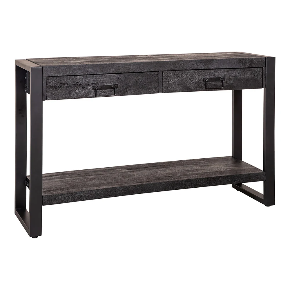Mangohouten Sidetable Britt 120 cm Zwart - Afbeelding 4