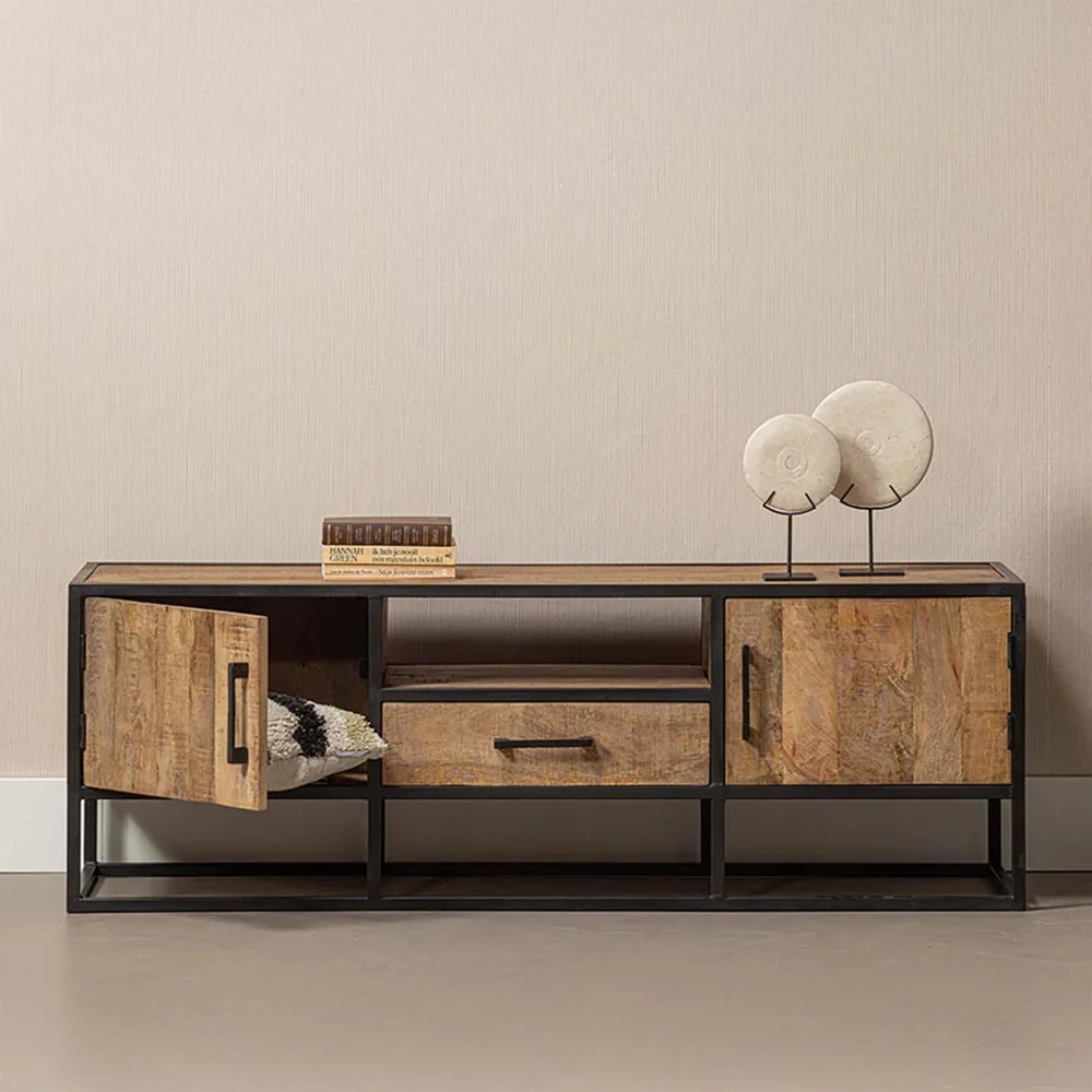 Mangohouten TV Meubel Lowen 165 cm - Afbeelding 2