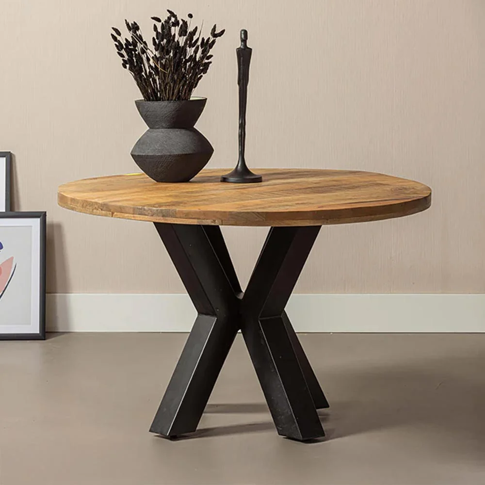Mangohouten Eettafel Rond Tara 120 cm (5cm) - Afbeelding 7