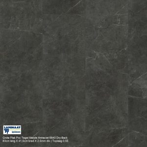 Grote Plak Pvc Tegel Marple Antraciet 6840 Dry-Back €24,95p/m2