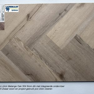 Visgraat click Pvc Melange Oak GR-504 6mm dik met geintegreerde ondervloer