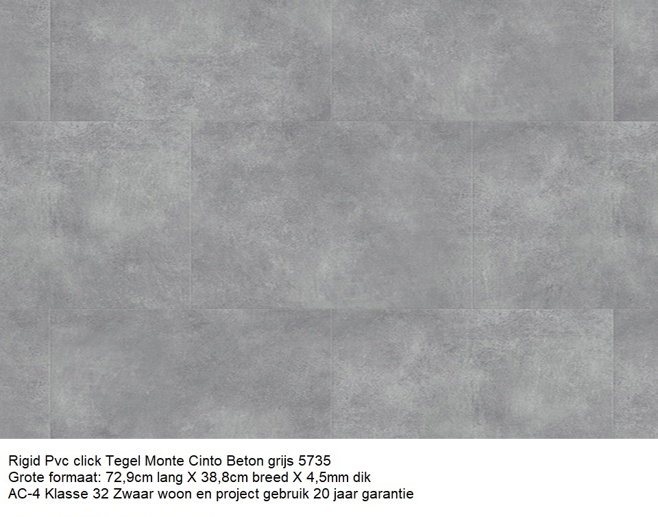 85,33m2 Grote Pvc Click Tegel Monte Beton Grijs 43pak : €1190 - Afbeelding 8