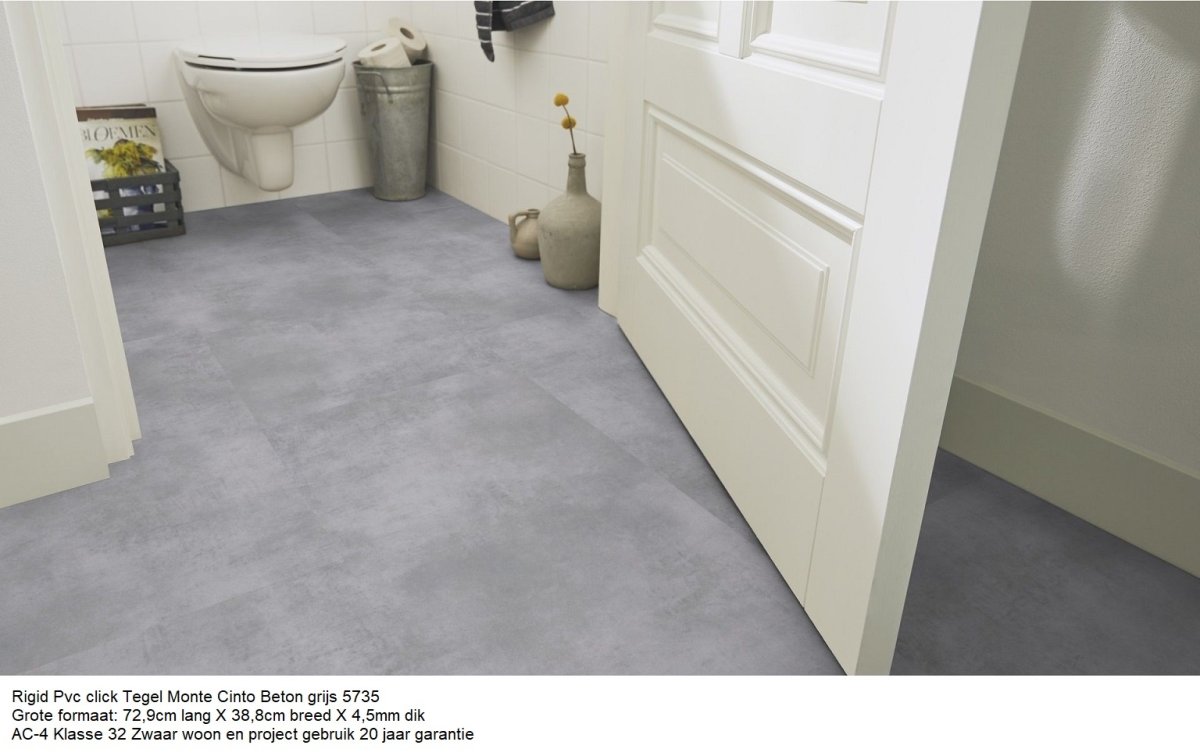 85,33m2 Grote Pvc Click Tegel Monte Beton Grijs 43pak : €1190 - Afbeelding 6