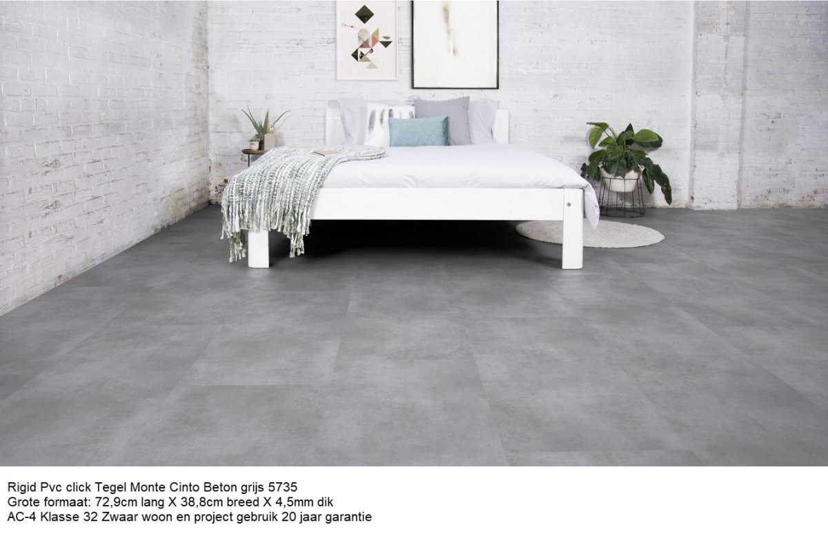 85,33m2 Grote Pvc Click Tegel Monte Beton Grijs 43pak : €1190 - Afbeelding 7