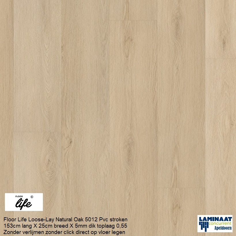 Floor Life Loose-Lay Natural Oak 5012 Pvc stroken - Afbeelding 2