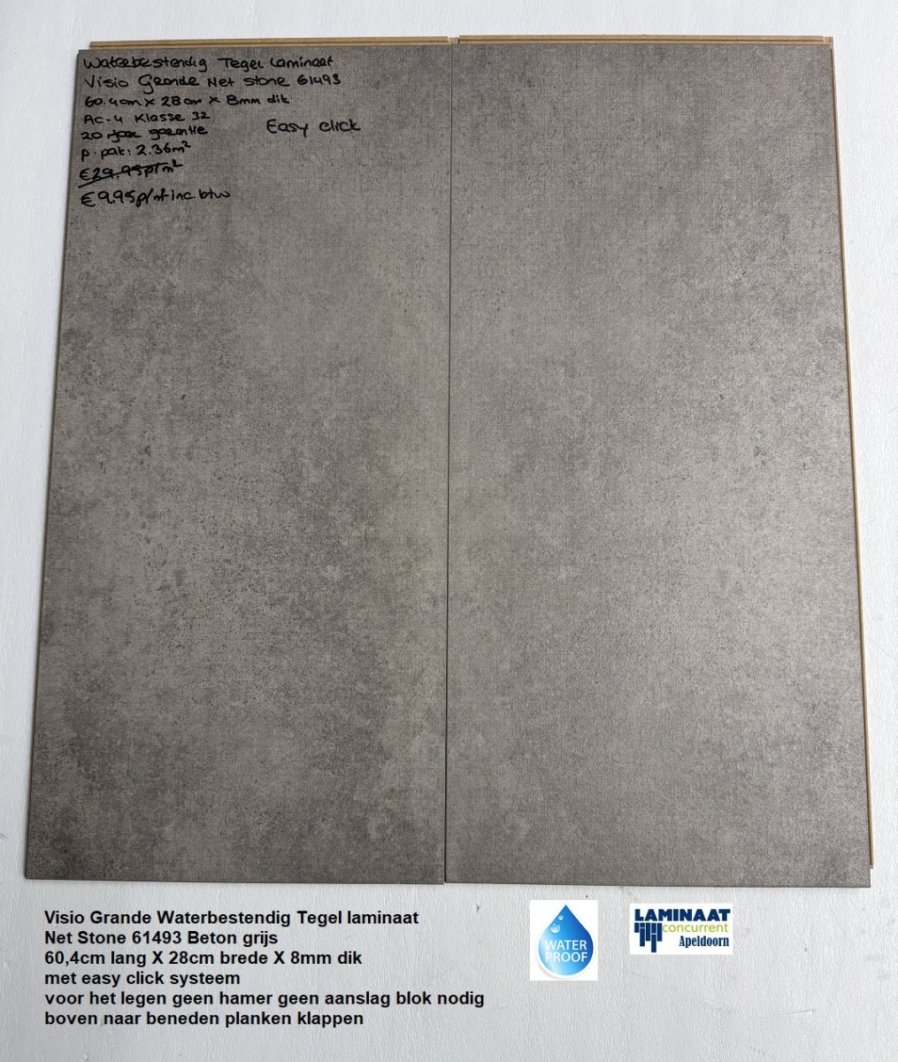 Waterbestendig Visio Grande Laminaat Beton Grijs 61493 €9,95p/m2 - Afbeelding 2