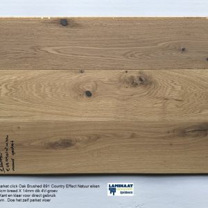 Lamel Parket click Oak Brushed 891 natuur eiken 14mm dik €49,95p/m2