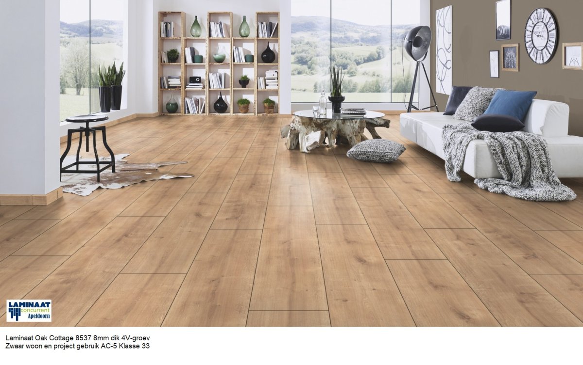 Waterbestendig Laminaat Oak Cottage 8537 8mm dik 4V-groev - Afbeelding 3
