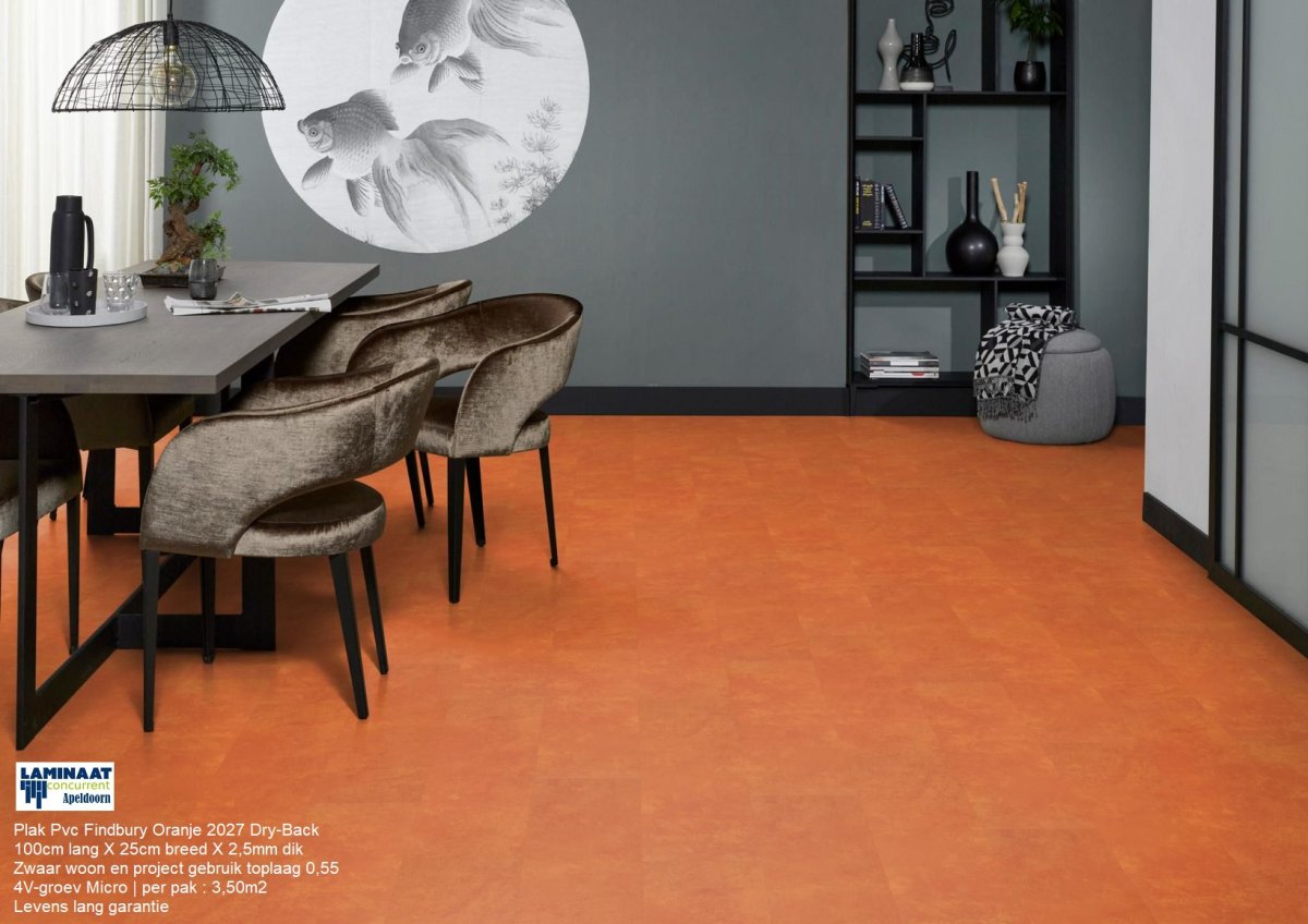 Plak Pvc Finsbury Oranje 2027 Dry-Back €31,50p/m2 - Afbeelding 2
