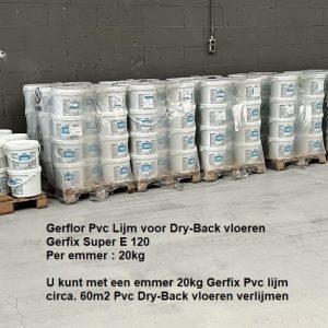 12 Emmers Gerfix Super Pvc lijm voor Dry-back vloeren = €900