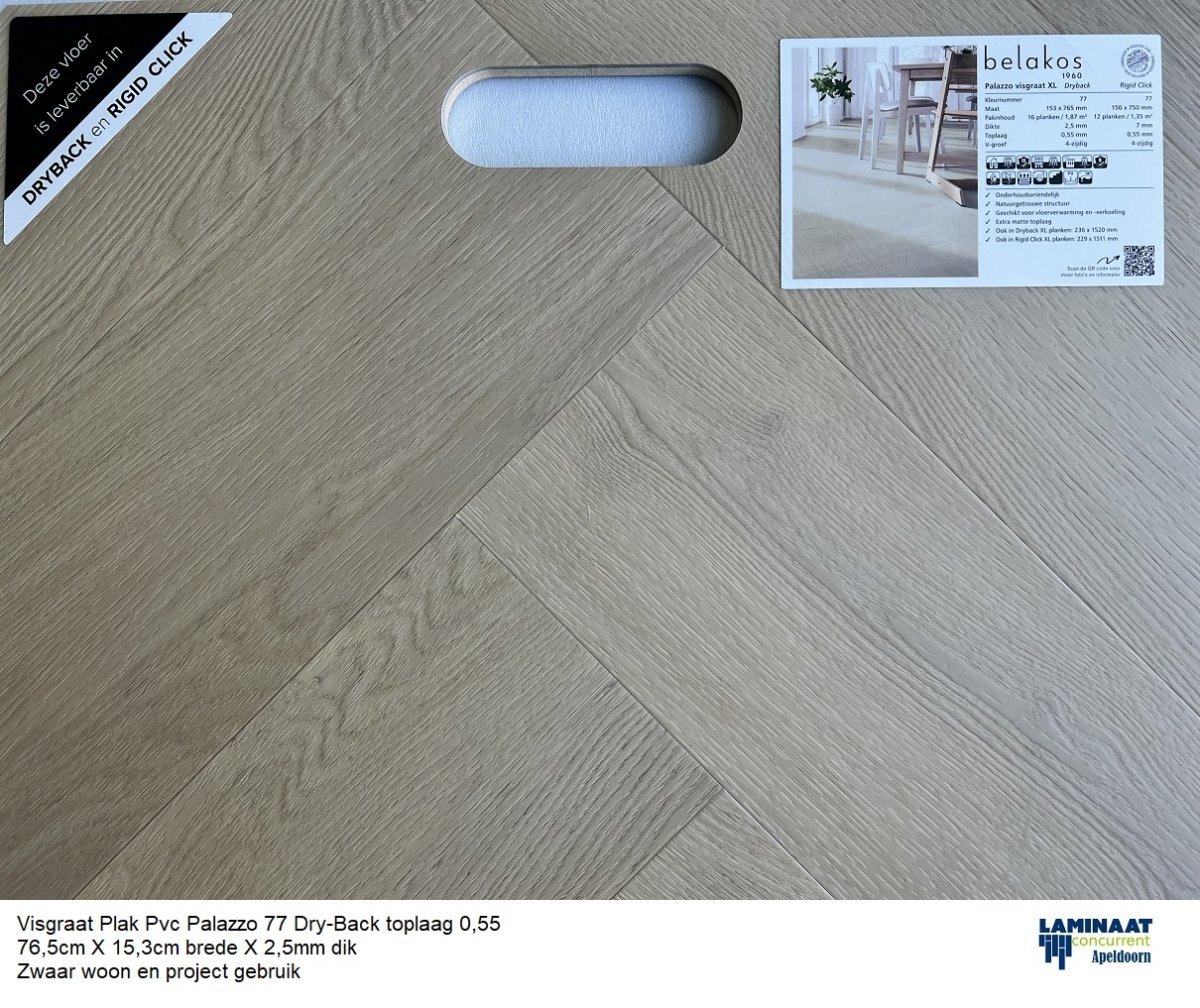 Visgraat XL Pvc click Palazzo 77 Toplaag 0,55 7mm dik - Afbeelding 6