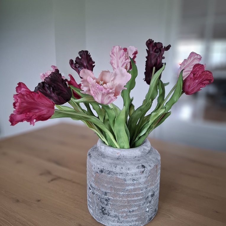Kunst papegaaitulpen aubergine mix - Afbeelding 3