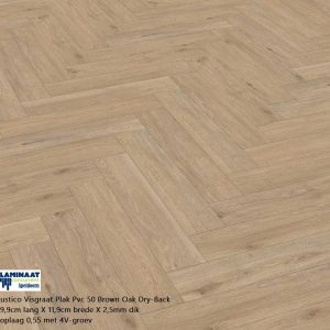 Rustico Visgraat 50 Natuur Eik Plak Pvc laminaat Dry-Back