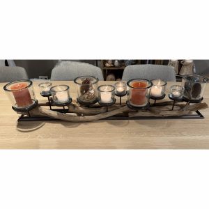 Metalen kandelaar – Hout