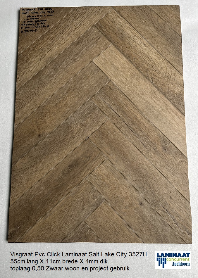 50,33m2 Visgraat Pvc click Bruin Eiken Salt Lake 32pak : €1195 - Afbeelding 5