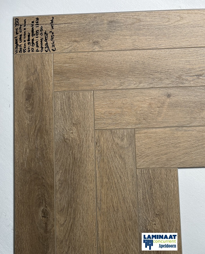 50,33m2 Visgraat Pvc click Bruin Eiken Salt Lake 32pak : €1195 - Afbeelding 8
