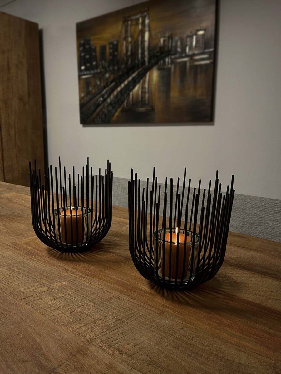 Metalen kaars/bloemen houder - Afbeelding 3