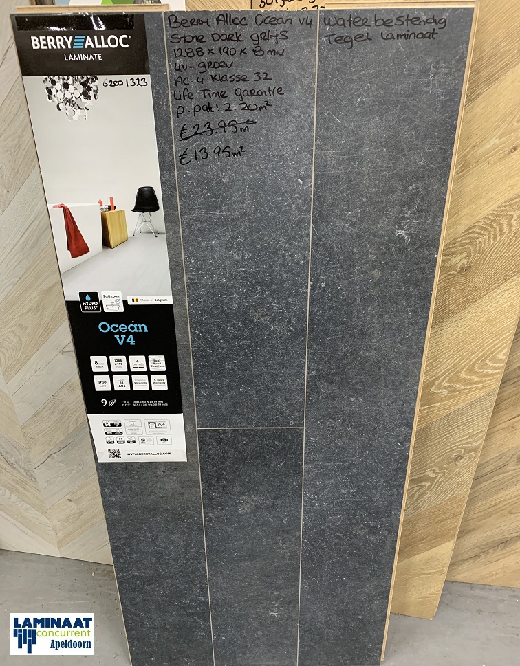 Waterbestendig Tegel Laminaat Stone Dark Grijs 62001323 - Afbeelding 2