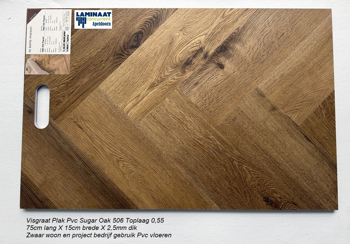 Visgraat Plak Pvc Sugar Oak Natuur 506 Dry-Back - Afbeelding 3