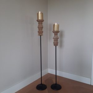 Vloerkandelaar hout met staal