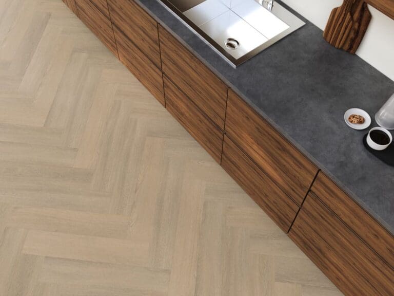 Visgraat click Pvc Sutton Warm Beige 2504 7mm dik met geintegreerde ondervloer - Afbeelding 5