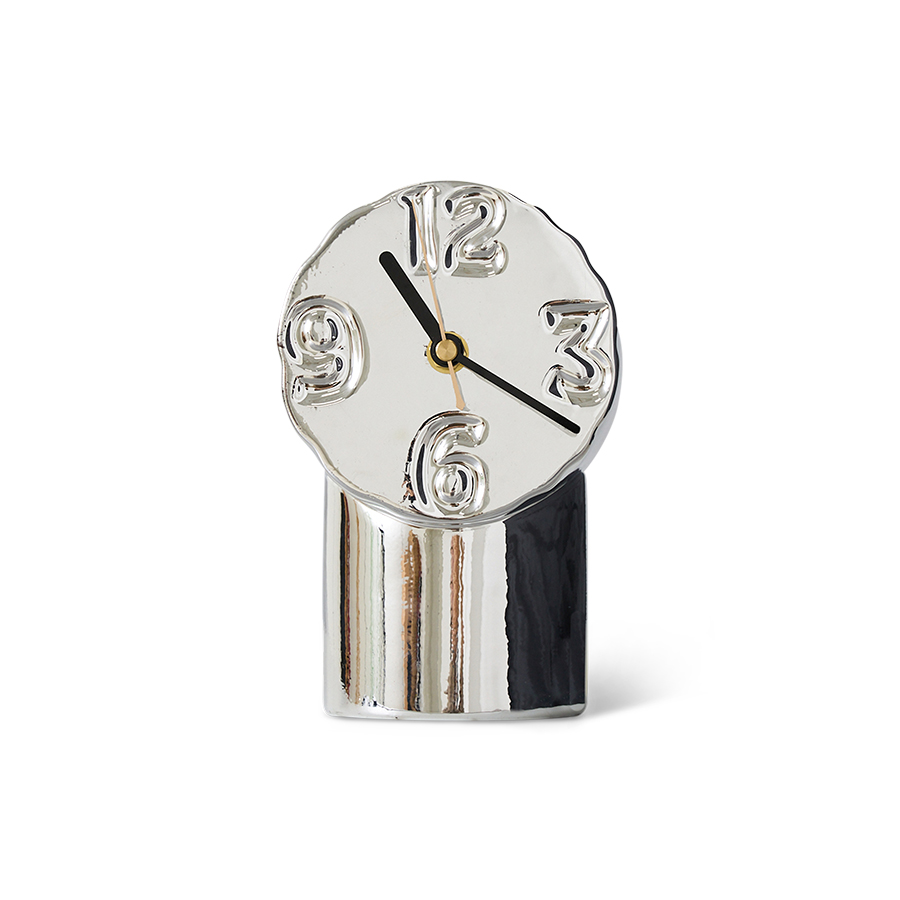 HKLIVING Retro Ceramic Clock – Chrome