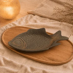 Visbord bruin-goud 32 cm