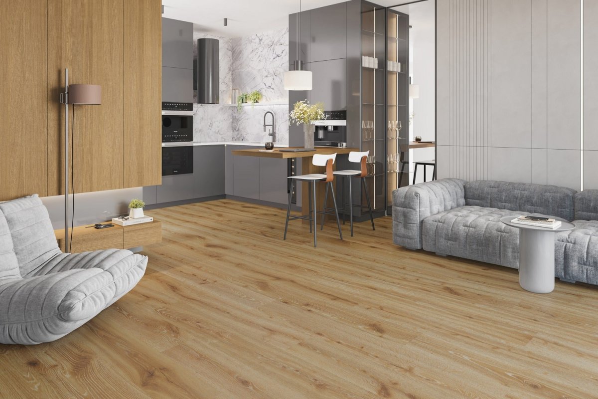 80,52m2 Pvc click Desert Oak met gratis Blue line ondervloer = €1350 incl.btw - Afbeelding 3