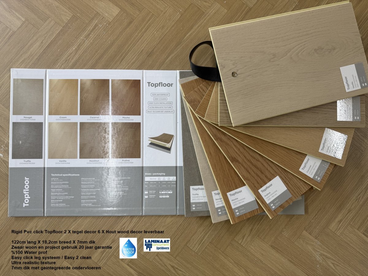 7mm dik Pvc click Hazelnut 416531 met integreerde ondervloer €34,95p/m2 - Afbeelding 8