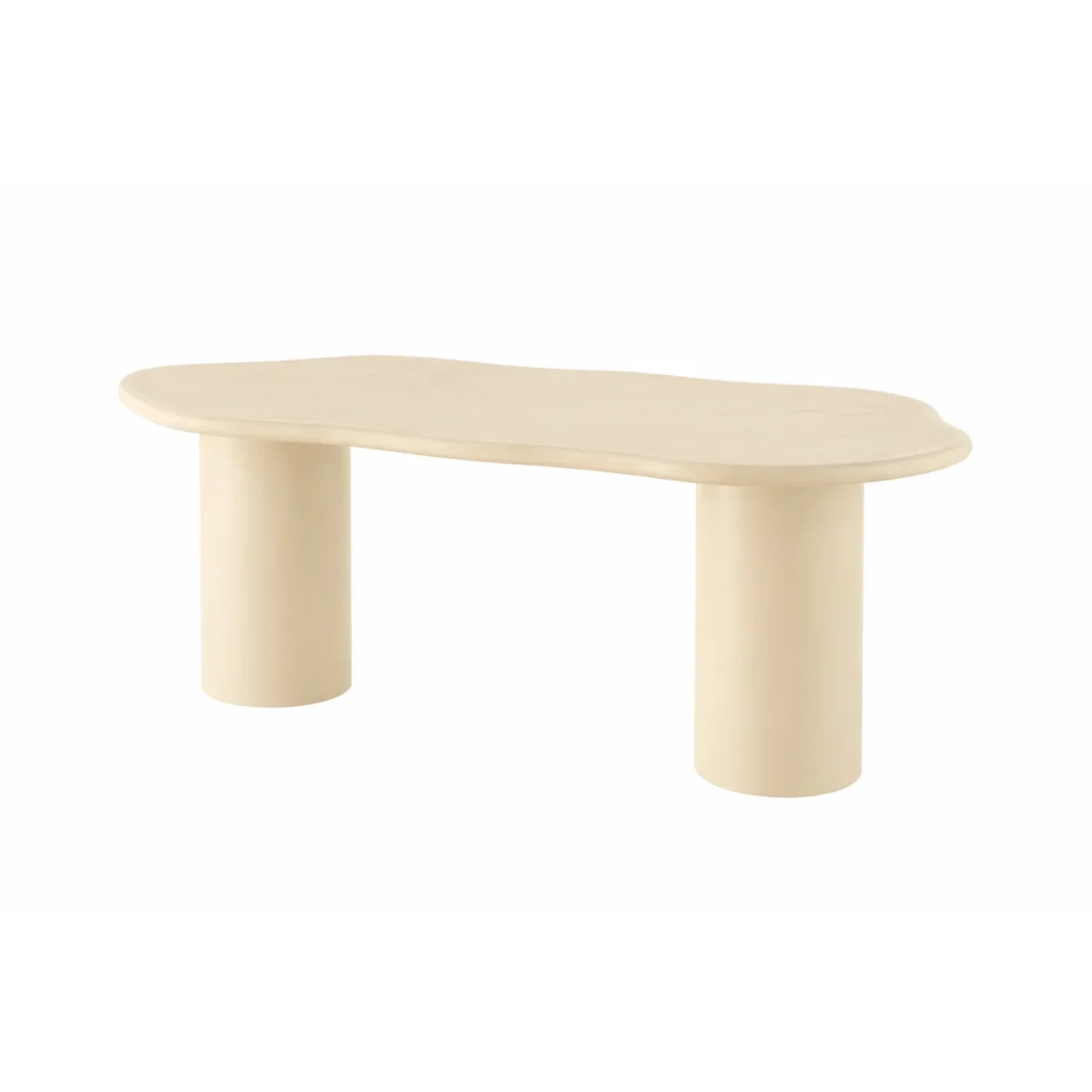 Eettafel Organisch Maya Microcement Cilinderpoot 210 cm Beige - Afbeelding 3