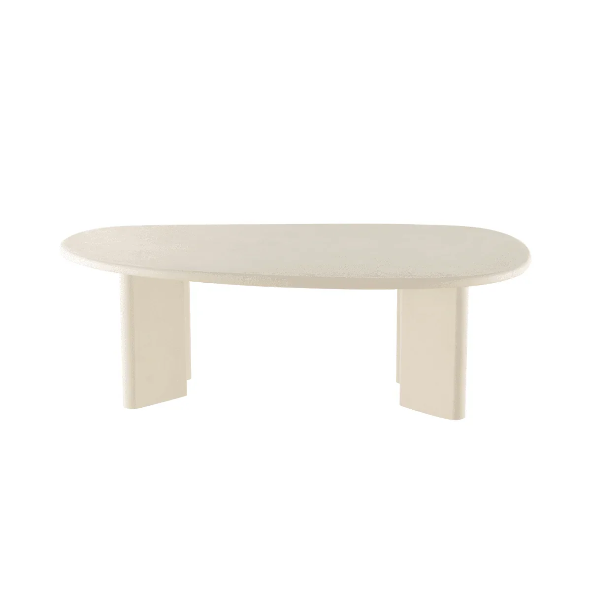 Salontafel Organisch Maya Microcement Paneelpoot 120 cm Beige - Afbeelding 2