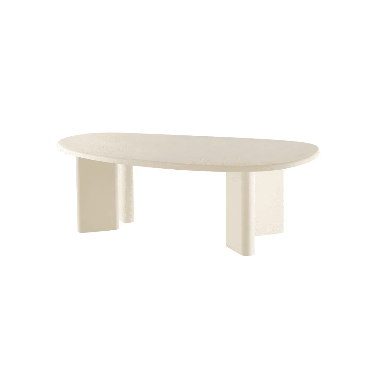 Salontafel Organisch Maya Microcement Paneelpoot 120 cm Beige - Afbeelding 5