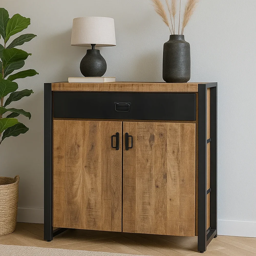 Mangohouten Kast Britt 100 cm - Afbeelding 2