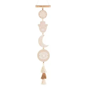 Muurhanger Hamsa, Maan, Boze Oog en Mandala (80 cm)